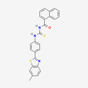 molecular formula C26H19N3OS2 B4611013 N-({[4-(6-methyl-1,3-benzothiazol-2-yl)phenyl]amino}carbonothioyl)-1-naphthamide 