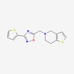 molecular formula C14H13N3OS2 B4611051 5-{[3-(2-噻吩基)-1,2,4-恶二唑-5-基]甲基}-4,5,6,7-四氢噻吩并[3,2-c]吡啶 