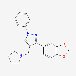 3-(1,3-benzodioxol-5-yl)-1-phenyl-4-(1-pyrrolidinylmethyl)-1H-pyrazole