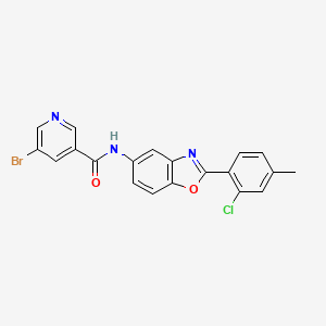 5-bromo-N-[2-(2-chloro-4-methylphenyl)-1,3-benzoxazol-5-yl]nicotinamide