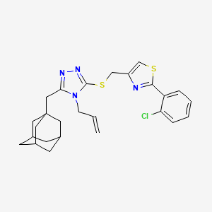 molecular formula C26H29ClN4S2 B4611067 3-(1-金刚烷基甲基)-4-烯丙基-5-({[2-(2-氯苯基)-1,3-噻唑-4-基]甲基}硫代)-4H-1,2,4-三唑 