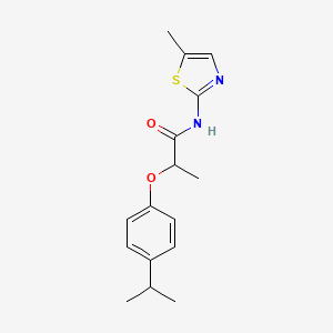 molecular formula C16H20N2O2S B4611074 2-(4-isopropylphenoxy)-N-(5-methyl-1,3-thiazol-2-yl)propanamide 