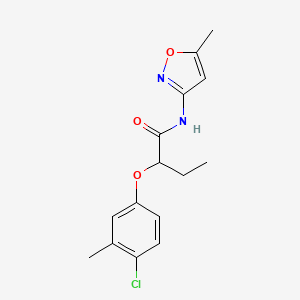 molecular formula C15H17ClN2O3 B4611089 2-(4-chloro-3-methylphenoxy)-N-(5-methyl-3-isoxazolyl)butanamide 