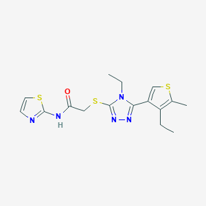 2-{[4-ethyl-5-(4-ethyl-5-methyl-3-thienyl)-4H-1,2,4-triazol-3-yl]thio}-N-1,3-thiazol-2-ylacetamide