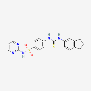 molecular formula C20H19N5O2S2 B4611107 4-{[(2,3-dihydro-1H-inden-5-ylamino)carbonothioyl]amino}-N-2-pyrimidinylbenzenesulfonamide 