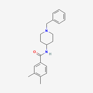 molecular formula C21H26N2O B4611116 N-(1-benzyl-4-piperidinyl)-3,4-dimethylbenzamide 