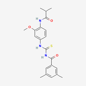 molecular formula C21H25N3O3S B4611128 N-({[4-(isobutyrylamino)-3-methoxyphenyl]amino}carbonothioyl)-3,5-dimethylbenzamide 