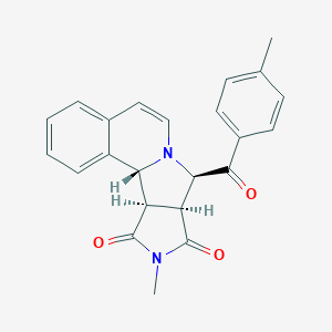 molecular formula C23H20N2O3 B461116 (1R,11R,12S,16R)-14-methyl-11-(4-methylbenzoyl)-10,14-diazatetracyclo[8.6.0.02,7.012,16]hexadeca-2,4,6,8-tetraene-13,15-dione 