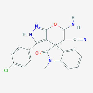 6-amino-3-(4-chlorophenyl)-1'-methyl-2'-oxospiro[2H-pyrano[2,3-c]pyrazole-4,3'-indole]-5-carbonitrile