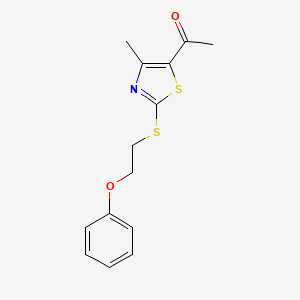 molecular formula C14H15NO2S2 B4611178 1-{4-methyl-2-[(2-phenoxyethyl)thio]-1,3-thiazol-5-yl}ethanone CAS No. 692279-92-8