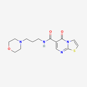 molecular formula C14H18N4O3S B4611180 N-[3-(4-morpholinyl)propyl]-5-oxo-5H-[1,3]thiazolo[3,2-a]pyrimidine-6-carboxamide 