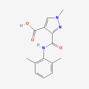 molecular formula C14H15N3O3 B4611193 3-{[(2,6-dimethylphenyl)amino]carbonyl}-1-methyl-1H-pyrazole-4-carboxylic acid 