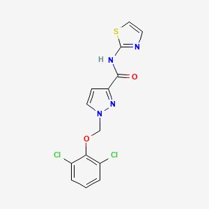 molecular formula C14H10Cl2N4O2S B4611226 1-[(2,6-二氯苯氧基)甲基]-N-1,3-噻唑-2-基-1H-吡唑-3-甲酰胺 