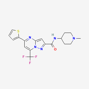 molecular formula C18H18F3N5OS B4611239 N-(1-methyl-4-piperidinyl)-5-(2-thienyl)-7-(trifluoromethyl)pyrazolo[1,5-a]pyrimidine-2-carboxamide 