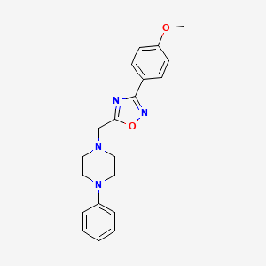 molecular formula C20H22N4O2 B4611269 1-{[3-(4-methoxyphenyl)-1,2,4-oxadiazol-5-yl]methyl}-4-phenylpiperazine 