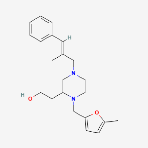 molecular formula C22H30N2O2 B4611284 2-{1-[(5-methyl-2-furyl)methyl]-4-[(2E)-2-methyl-3-phenyl-2-propen-1-yl]-2-piperazinyl}ethanol 