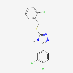 molecular formula C16H12Cl3N3S B4611290 3-[(2-chlorobenzyl)thio]-5-(3,4-dichlorophenyl)-4-methyl-4H-1,2,4-triazole 