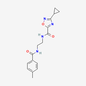 molecular formula C16H18N4O3 B4611326 3-环丙基-N-{2-[(4-甲基苯甲酰)氨基]乙基}-1,2,4-恶二唑-5-甲酰胺 