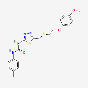 molecular formula C20H22N4O3S2 B4611328 N-[5-({[2-(4-methoxyphenoxy)ethyl]thio}methyl)-1,3,4-thiadiazol-2-yl]-N'-(4-methylphenyl)urea 