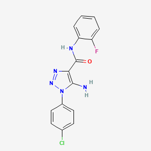 molecular formula C15H11ClFN5O B4611334 5-氨基-1-(4-氯苯基)-N-(2-氟苯基)-1H-1,2,3-三唑-4-甲酰胺 