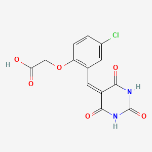 {4-chloro-2-[(2,4,6-trioxotetrahydro-5(2H)-pyrimidinylidene)methyl]phenoxy}acetic acid