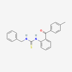 molecular formula C22H20N2OS B4611351 N-benzyl-N'-[2-(4-methylbenzoyl)phenyl]thiourea 