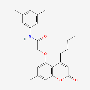 molecular formula C24H27NO4 B4611360 2-[(4-丁基-7-甲基-2-氧代-2H-色烯-5-基)氧基]-N-(3,5-二甲苯基)乙酰胺 