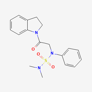 molecular formula C18H21N3O3S B4611364 N-[2-(2,3-二氢-1H-吲哚-1-基)-2-氧代乙基]-N',N'-二甲基-N-苯磺酰胺 