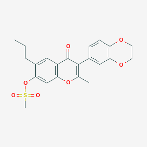 3-(2,3-dihydro-1,4-benzodioxin-6-yl)-2-methyl-4-oxo-6-propyl-4H-chromen-7-yl methanesulfonate