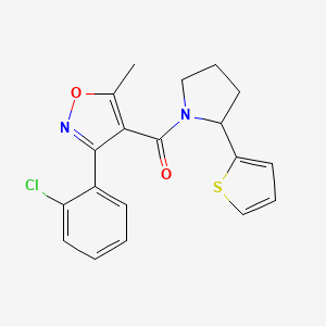 3-(2-chlorophenyl)-5-methyl-4-{[2-(2-thienyl)-1-pyrrolidinyl]carbonyl}isoxazole