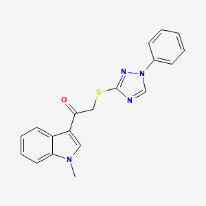 molecular formula C19H16N4OS B4611397 1-(1-methyl-1H-indol-3-yl)-2-[(1-phenyl-1H-1,2,4-triazol-3-yl)thio]ethanone 