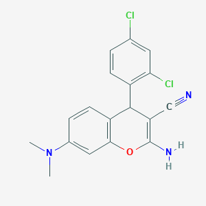molecular formula C18H15Cl2N3O B461141 2-amino-4-(2,4-dichlorophenyl)-7-(dimethylamino)-4H-chromene-3-carbonitrile 