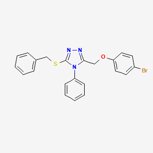 molecular formula C22H18BrN3OS B4611424 3-(benzylthio)-5-[(4-bromophenoxy)methyl]-4-phenyl-4H-1,2,4-triazole 