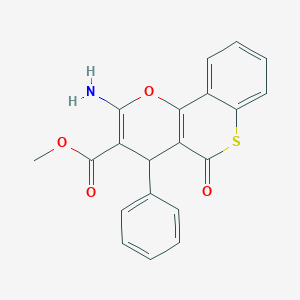molecular formula C20H15NO4S B461143 methyl 2-amino-5-oxo-4-phenyl-4H,5H-thiochromeno[4,3-b]pyran-3-carboxylate 