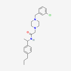 2-[4-(3-chlorobenzyl)-1-piperazinyl]-N-[1-(4-propylphenyl)ethyl]acetamide