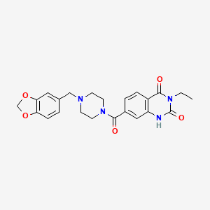 7-{[4-(1,3-benzodioxol-5-ylmethyl)-1-piperazinyl]carbonyl}-3-ethyl-2,4(1H,3H)-quinazolinedione