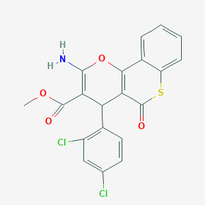molecular formula C20H13Cl2NO4S B461149 methyl 2-amino-4-(2,4-dichlorophenyl)-5-oxo-4H,5H-thiochromeno[4,3-b]pyran-3-carboxylate CAS No. 923559-99-3