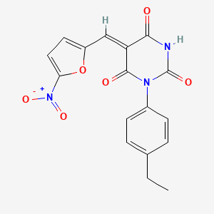 molecular formula C17H13N3O6 B4611511 1-(4-ethylphenyl)-5-[(5-nitro-2-furyl)methylene]-2,4,6(1H,3H,5H)-pyrimidinetrione 