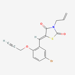 molecular formula C16H12BrNO3S B4611519 3-烯丙基-5-[5-溴-2-(2-炔-1-氧代)苄叉]-1,3-噻唑烷-2,4-二酮 