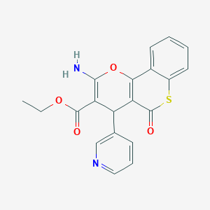 molecular formula C20H16N2O4S B461153 ethyl 2-amino-5-oxo-4-(3-pyridinyl)-4H,5H-thiochromeno[4,3-b]pyran-3-carboxylate CAS No. 923560-03-6