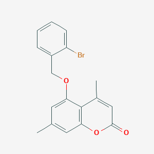 molecular formula C18H15BrO3 B4611566 5-[(2-bromobenzyl)oxy]-4,7-dimethyl-2H-chromen-2-one 