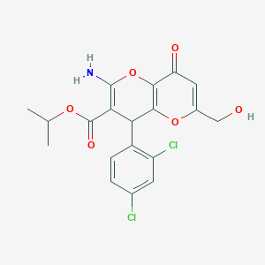 molecular formula C19H17Cl2NO6 B461158 Isopropyl 2-amino-4-(2,4-dichlorophenyl)-6-(hydroxymethyl)-8-oxo-4,8-dihydropyrano[3,2-b]pyran-3-carboxylate 