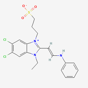 molecular formula C20H21Cl2N3O3S B4611605 3-[2-(2-anilinovinyl)-5,6-dichloro-1-ethyl-1H-3,1-benzimidazol-3-ium-3-yl]-1-propanesulfonate 