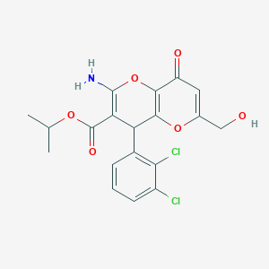 molecular formula C19H17Cl2NO6 B461161 Isopropyl 2-amino-4-(2,3-dichlorophenyl)-6-(hydroxymethyl)-8-oxo-4,8-dihydropyrano[3,2-b]pyran-3-carboxylate 