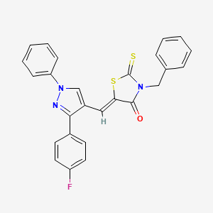 3-benzyl-5-{[3-(4-fluorophenyl)-1-phenyl-1H-pyrazol-4-yl]methylene}-2-thioxo-1,3-thiazolidin-4-one