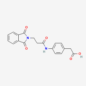 molecular formula C19H16N2O5 B4611682 (4-{[3-(1,3-dioxo-1,3-dihydro-2H-isoindol-2-yl)propanoyl]amino}phenyl)acetic acid 