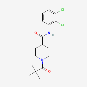 molecular formula C17H22Cl2N2O2 B4611683 N-(2,3-二氯苯基)-1-(2,2-二甲基丙酰)-4-哌啶甲酰胺 