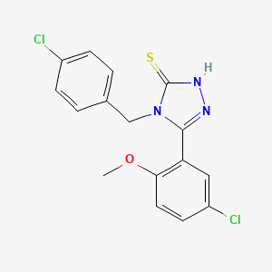 4-(4-chlorobenzyl)-5-(5-chloro-2-methoxyphenyl)-4H-1,2,4-triazole-3-thiol