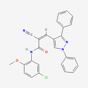 N-(5-chloro-2-methoxyphenyl)-2-cyano-3-(1,3-diphenyl-1H-pyrazol-4-yl)acrylamide