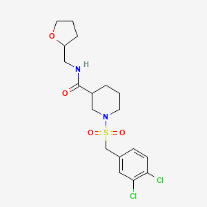 molecular formula C18H24Cl2N2O4S B4611713 1-[(3,4-dichlorobenzyl)sulfonyl]-N-(tetrahydro-2-furanylmethyl)-3-piperidinecarboxamide 